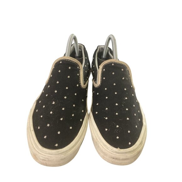 Vans unisex size Men 5 Women 6.5 Black Polka Dot Slip-On Canvas Skate Sneakers - Picture 3 of 8
